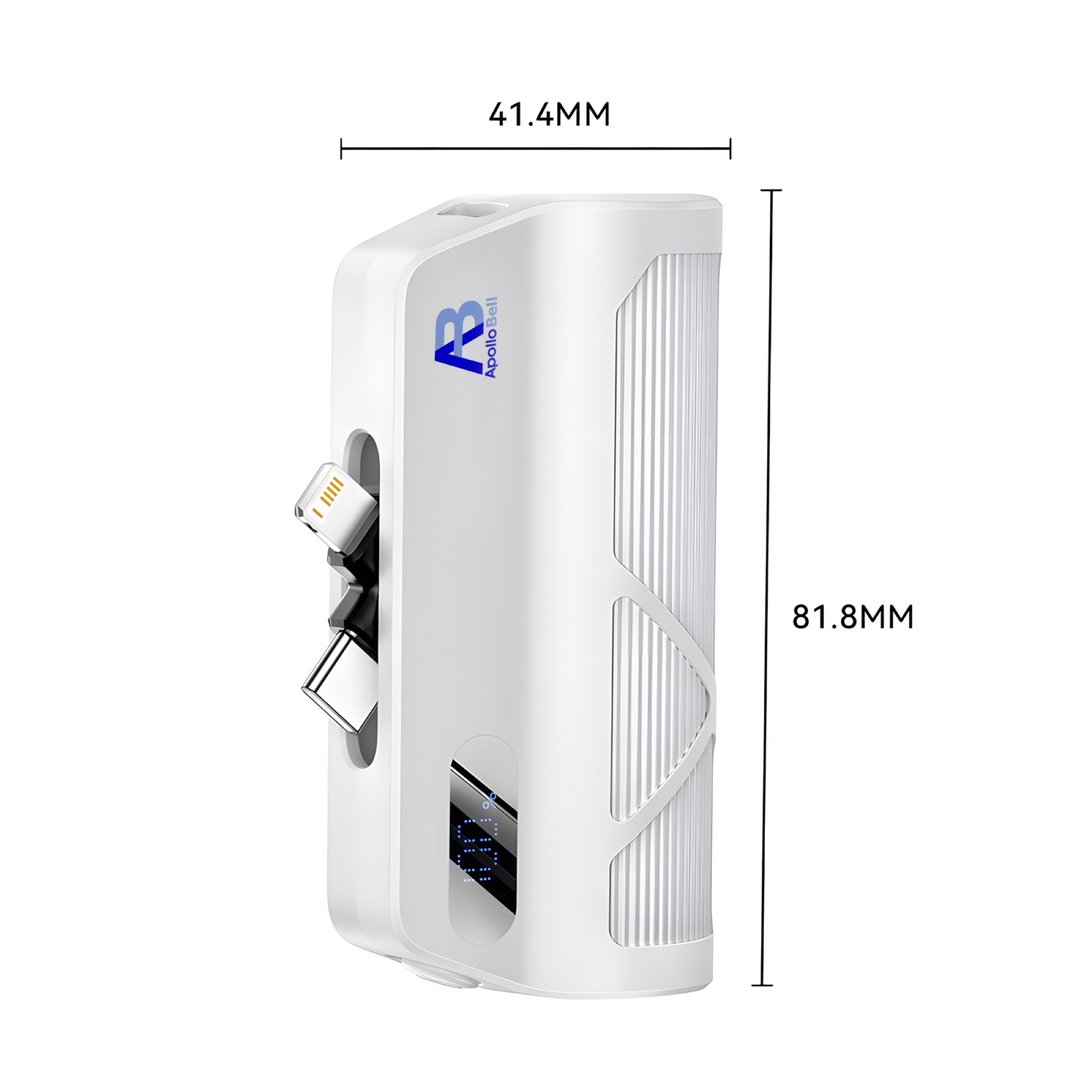 5.000mAh Mini Powerbank, USB-C & Lightning Çift Çıkışlı, Dijital Ekran, Siyah - 9