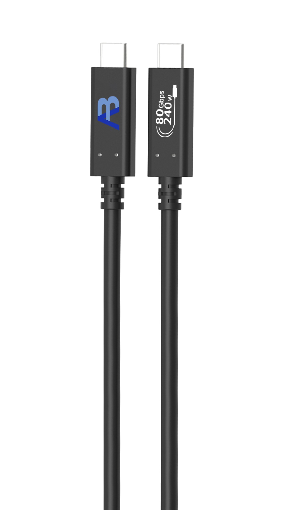 USB4 V2.0 Aktif Kablo 240W / 80Gbps USB-C, 0,5m Siyah