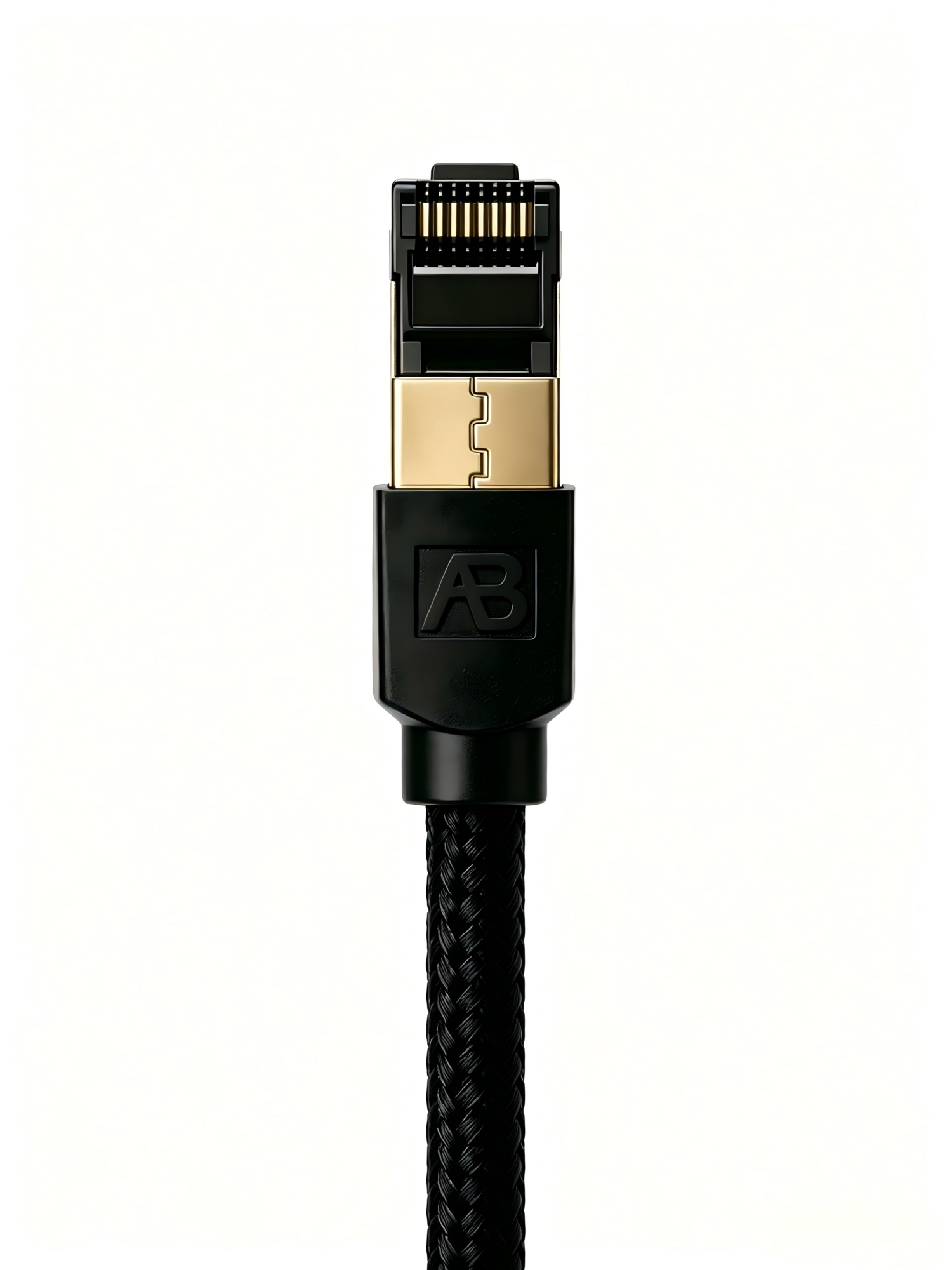 CAT8.1 S/FTP RJ45 Ağ Kablosu 40Gbit/s / 2GHz, 24AWG Saf Bakır, Örgülü LSZH, 1m Siyah